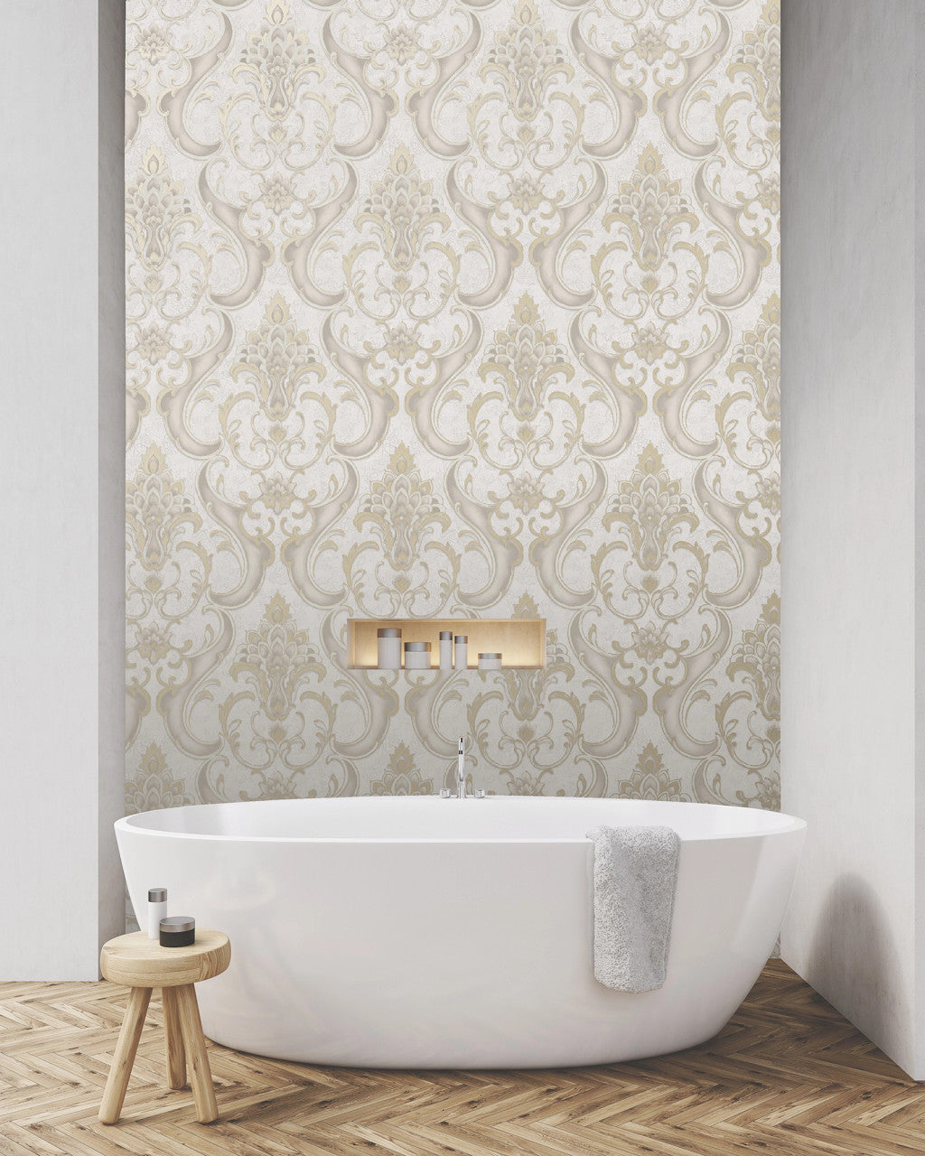 539769 Sonata Damask Gold Wallpaper by Rasch
