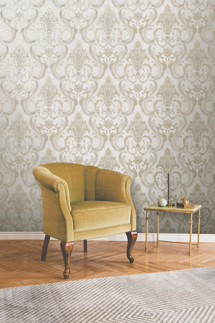 539769 Sonata Damask Gold Wallpaper by Rasch