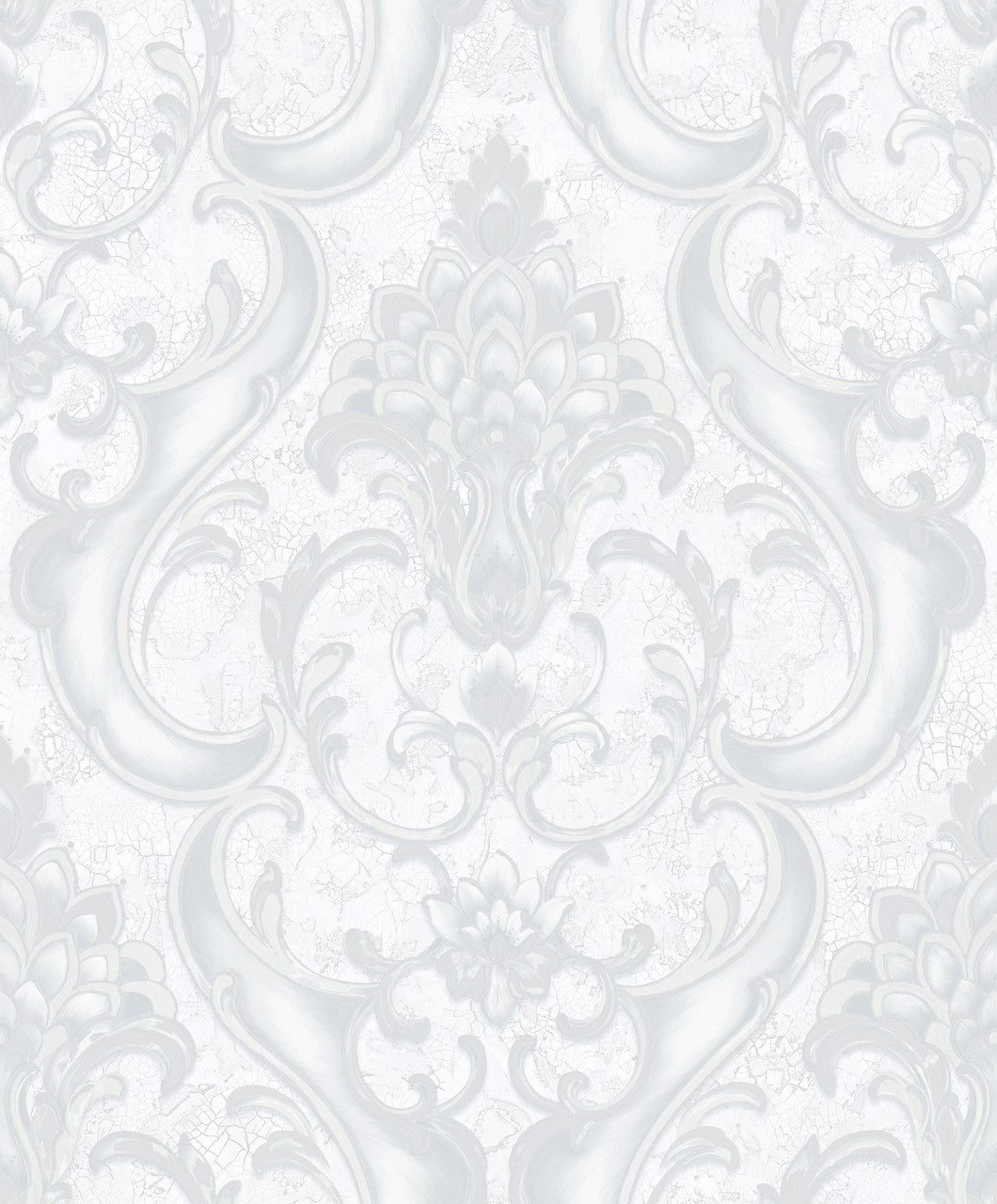 539776 Sonata Damask Silver Grey Wallpaper by Rasch