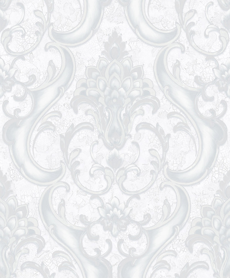 539776 Sonata Damask Silver Grey Wallpaper by Rasch