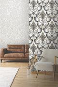 Sonata Damask Black Gold Wallpaper by Rasch