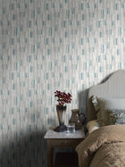 5470 Retro Blue and Grey Alla Tiders Hus Wallpaper by Boråstapeter