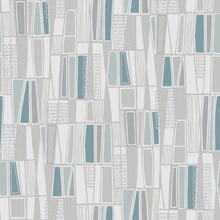 5470 Retro Blue and Grey Alla Tiders Hus Wallpaper by Boråstapeter