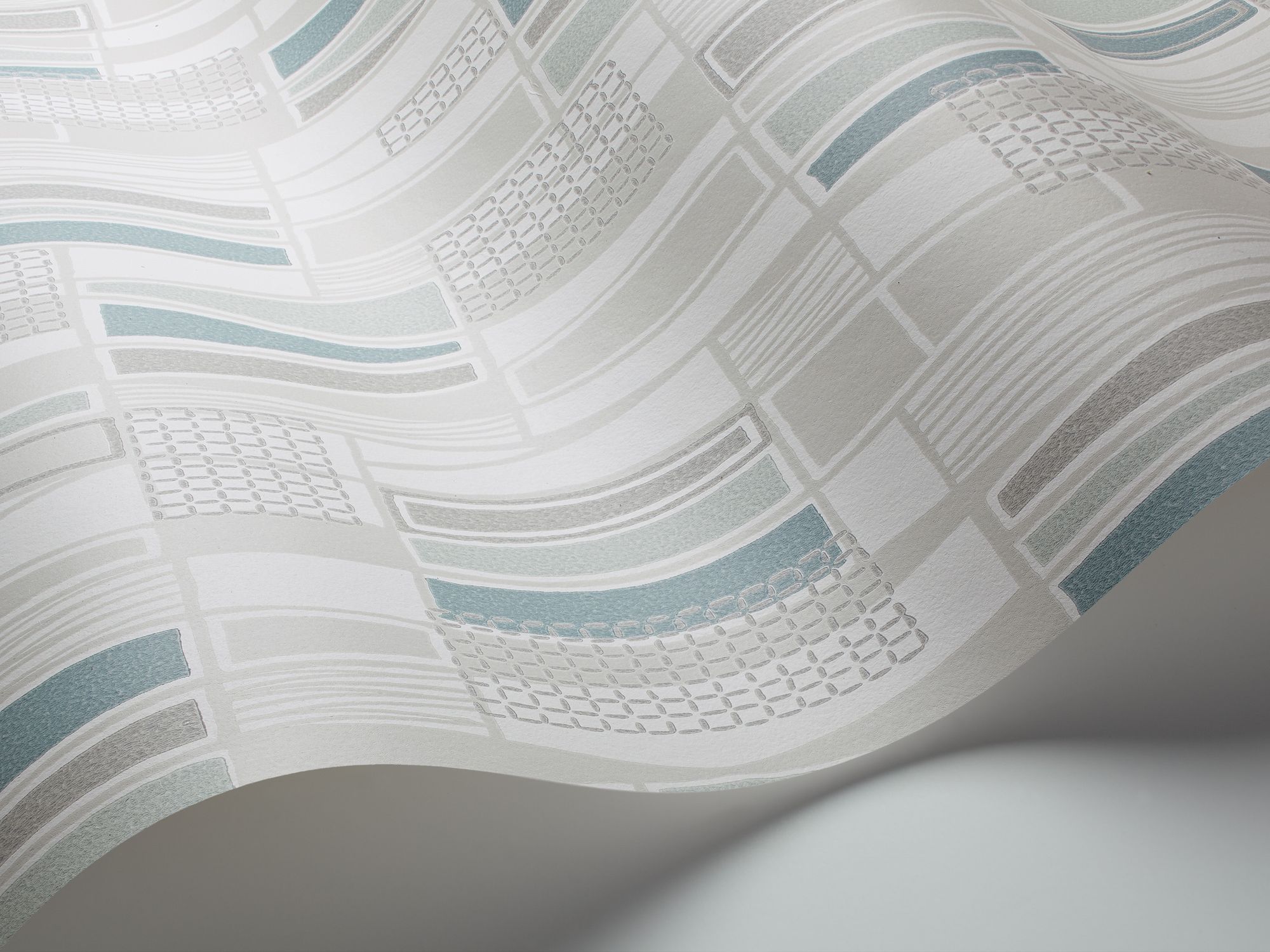 5470 Retro Blue and Grey Alla Tiders Hus Wallpaper by Boråstapeter