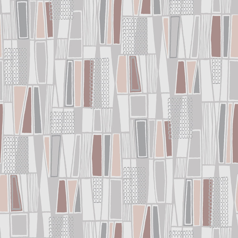 5471 Retro Light Pink and Grey Alla Tiders Hus Wallpaper by Boråstapeter
