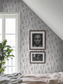 5471 Retro Light Pink and Grey Alla Tiders Hus Wallpaper by Boråstapeter