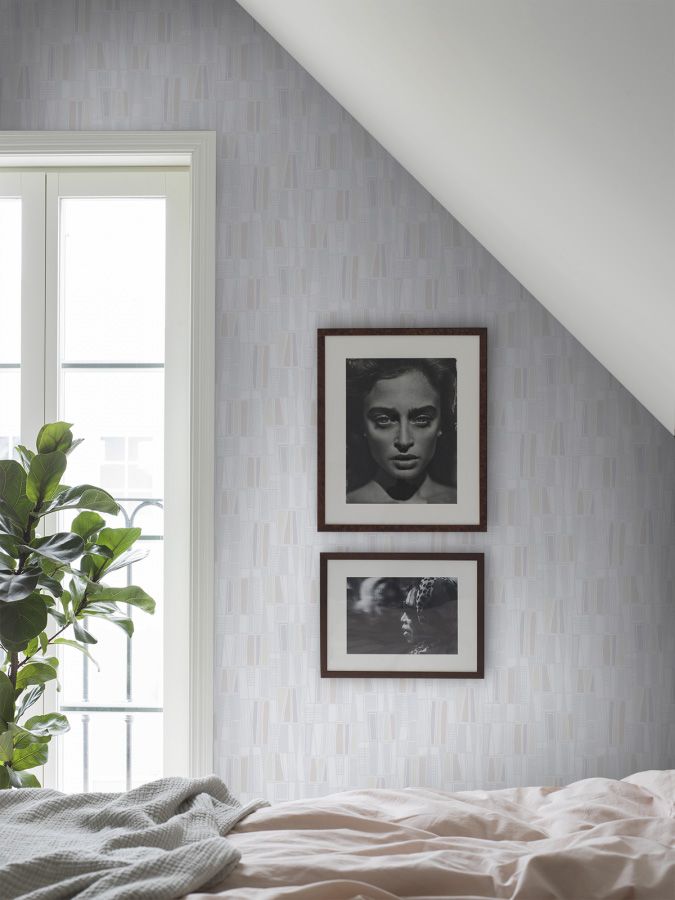 5472 Retro Light Beige and White Alla Tiders Hus Wallpaper by Boråstapeter