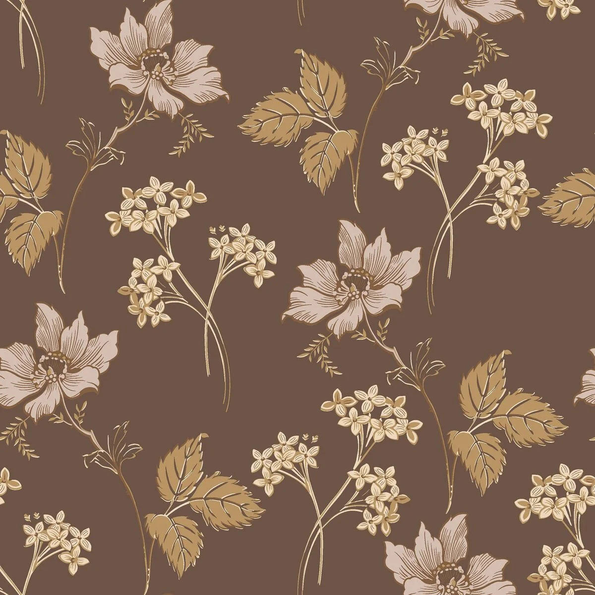 5503 Valborg Swedish Grace Brown Wallpaper by Borastapeter