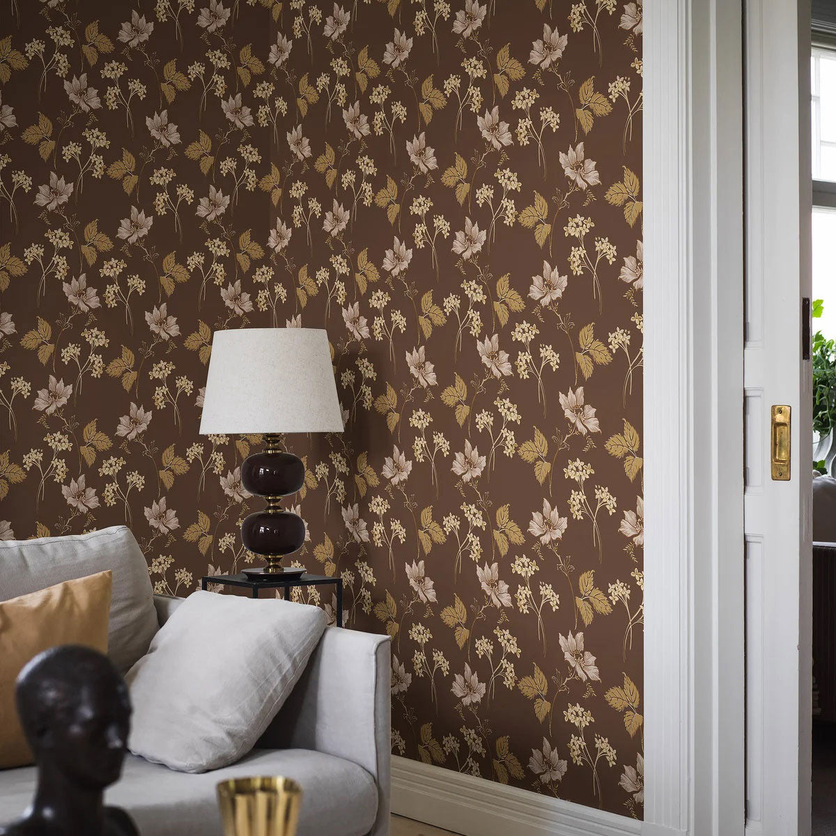 5503 Valborg Swedish Grace Brown Wallpaper by Borastapeter