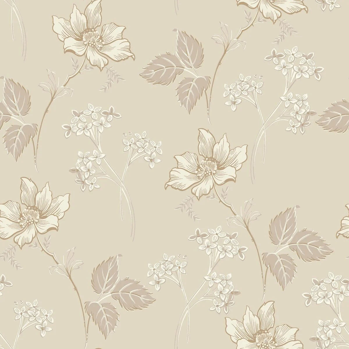 5504 Valborg Swedish Grace Beige Wallpaper by Borastapeter