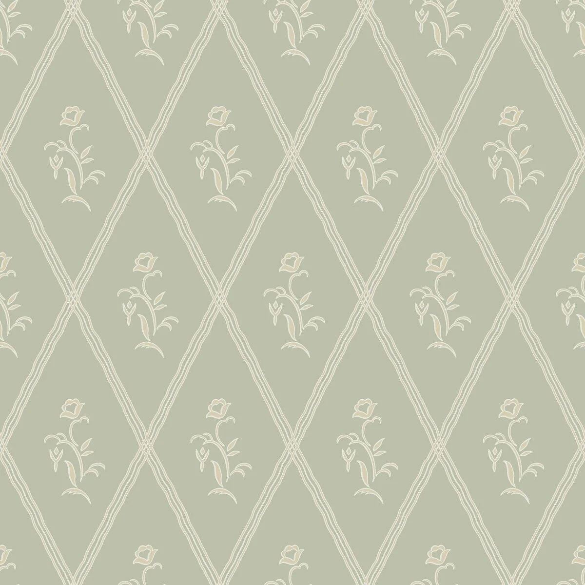 5508 Signe Swedish Grace Green Wallpaper by Borastapeter