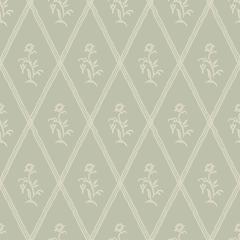 5508 Signe Swedish Grace Green Wallpaper by Borastapeter