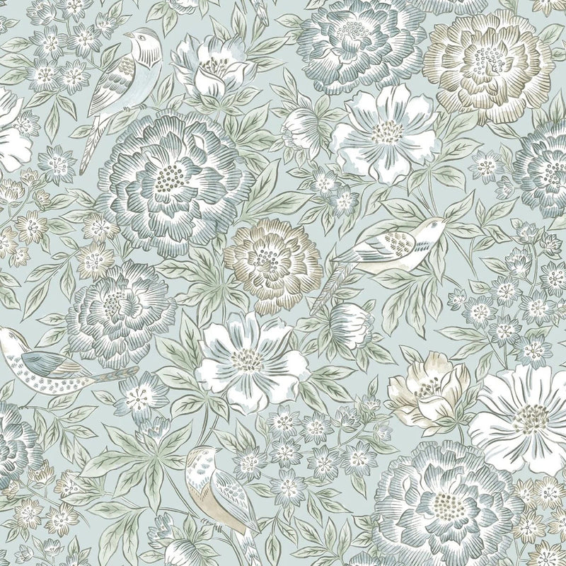5528 Dagmar Swedish Grace Blue Wallpaper by Borastapeter