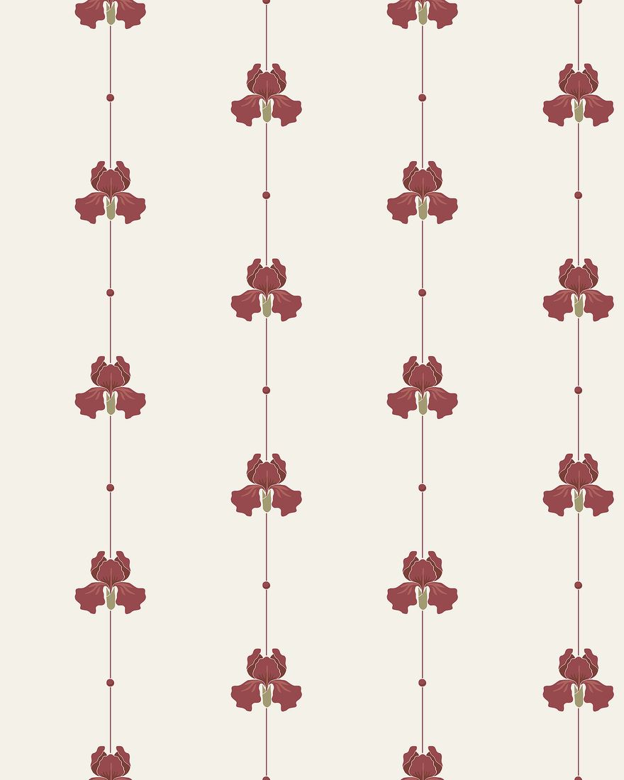 5686 Gotain Sweet Pea Burgundy Gotain x Boråstapeter Wallpaper by Boråstapeter