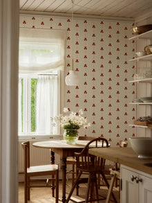 5686 Gotain Sweet Pea Burgundy Gotain x Boråstapeter Wallpaper by Boråstapeter