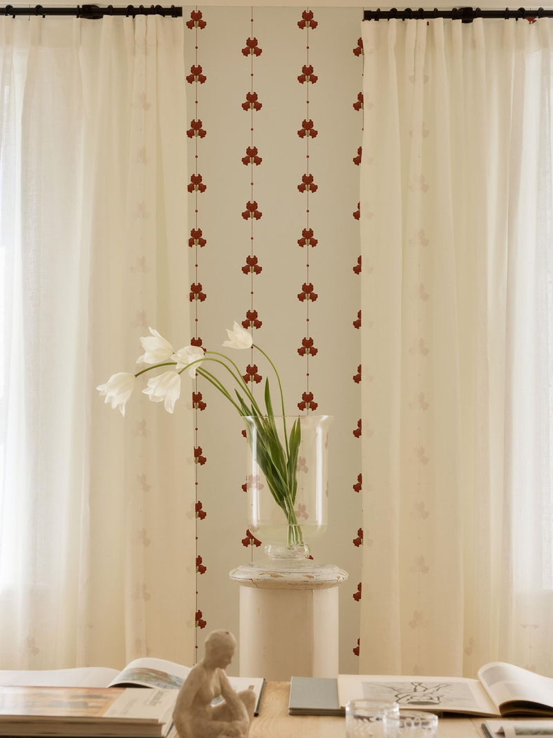 5686 Gotain Sweet Pea Burgundy Gotain x Boråstapeter Wallpaper by Boråstapeter