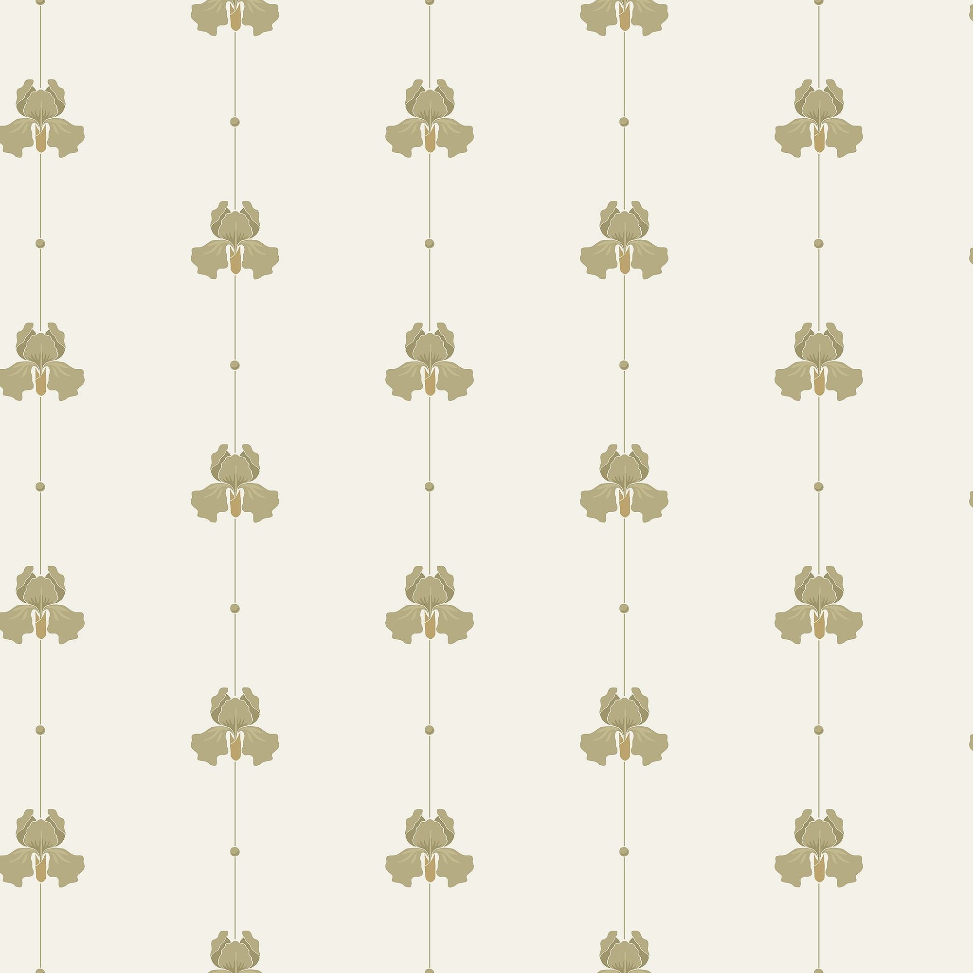 5687 Gotain Sweet Pea Olive Green Gotain x Boråstapeter Wallpaper by Boråstapeter