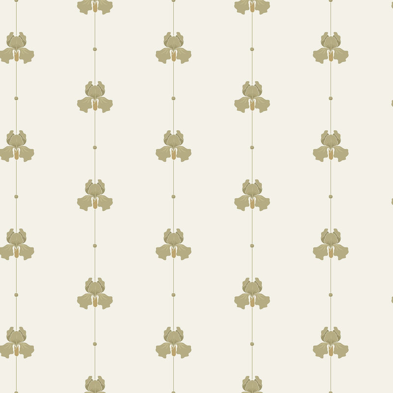5687 Gotain Sweet Pea Olive Green Gotain x Boråstapeter Wallpaper by Boråstapeter