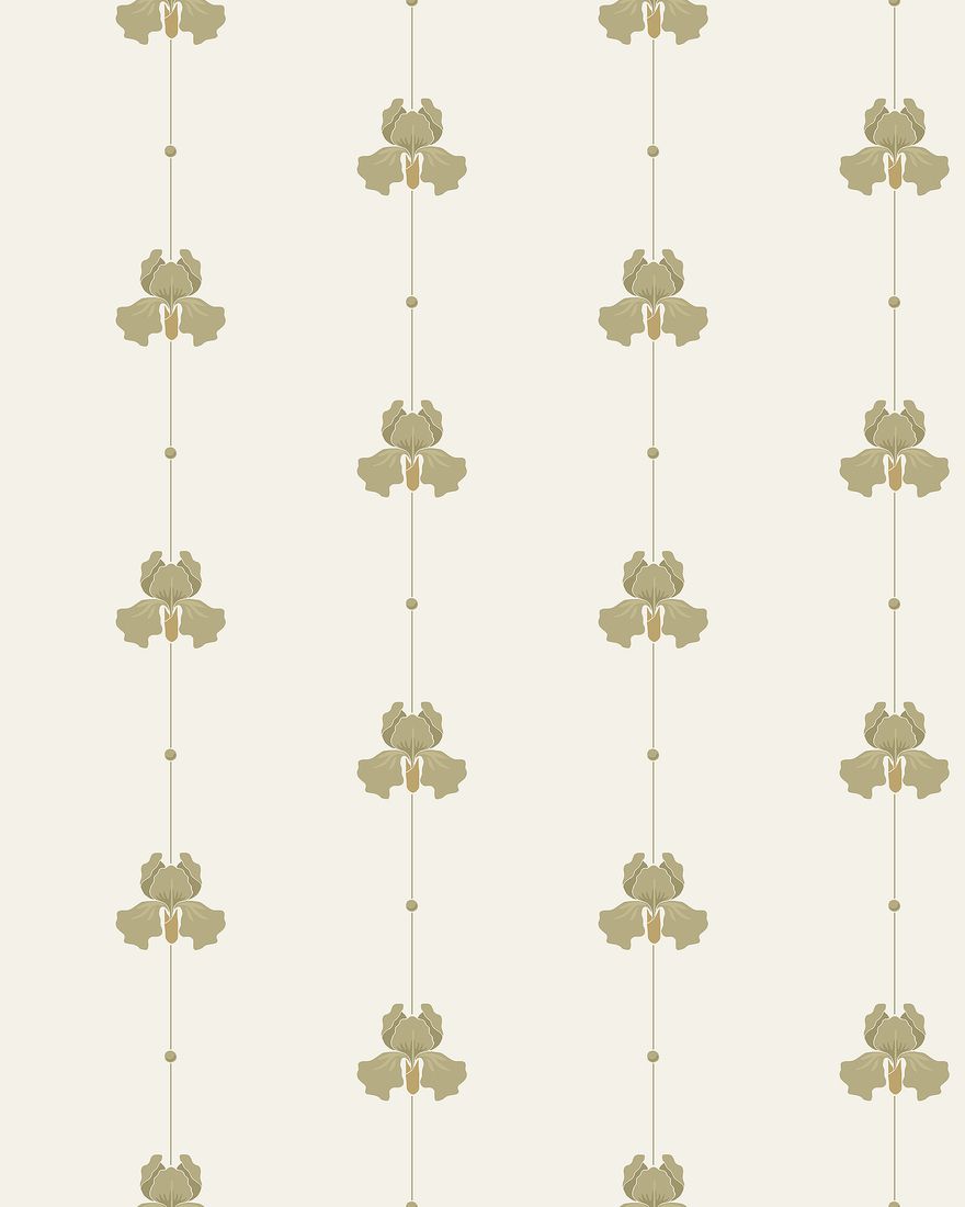 5687 Gotain Sweet Pea Olive Green Gotain x Boråstapeter Wallpaper by Boråstapeter