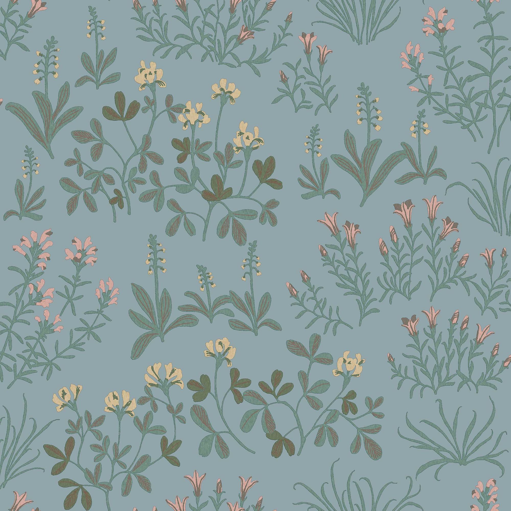 5802 Noras Äng Blue and Multi Wallpaper by Boråstapeter
