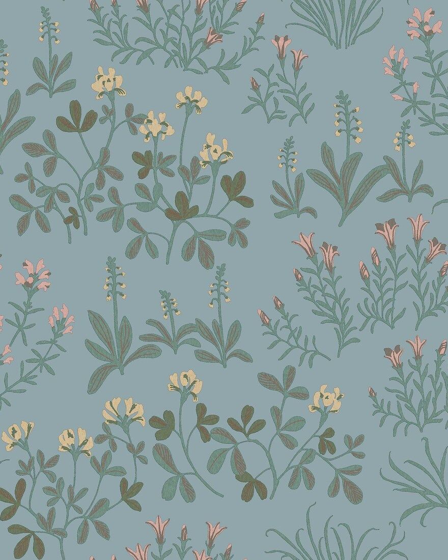 5802 Noras Äng Blue and Multi Wallpaper by Boråstapeter