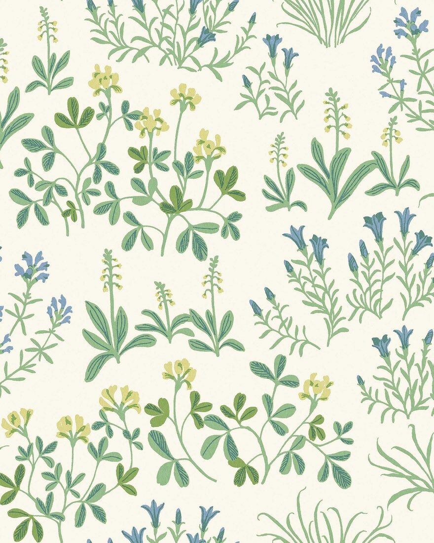 5803 Noras Äng Multi and White Wallpaper by Boråstapeter