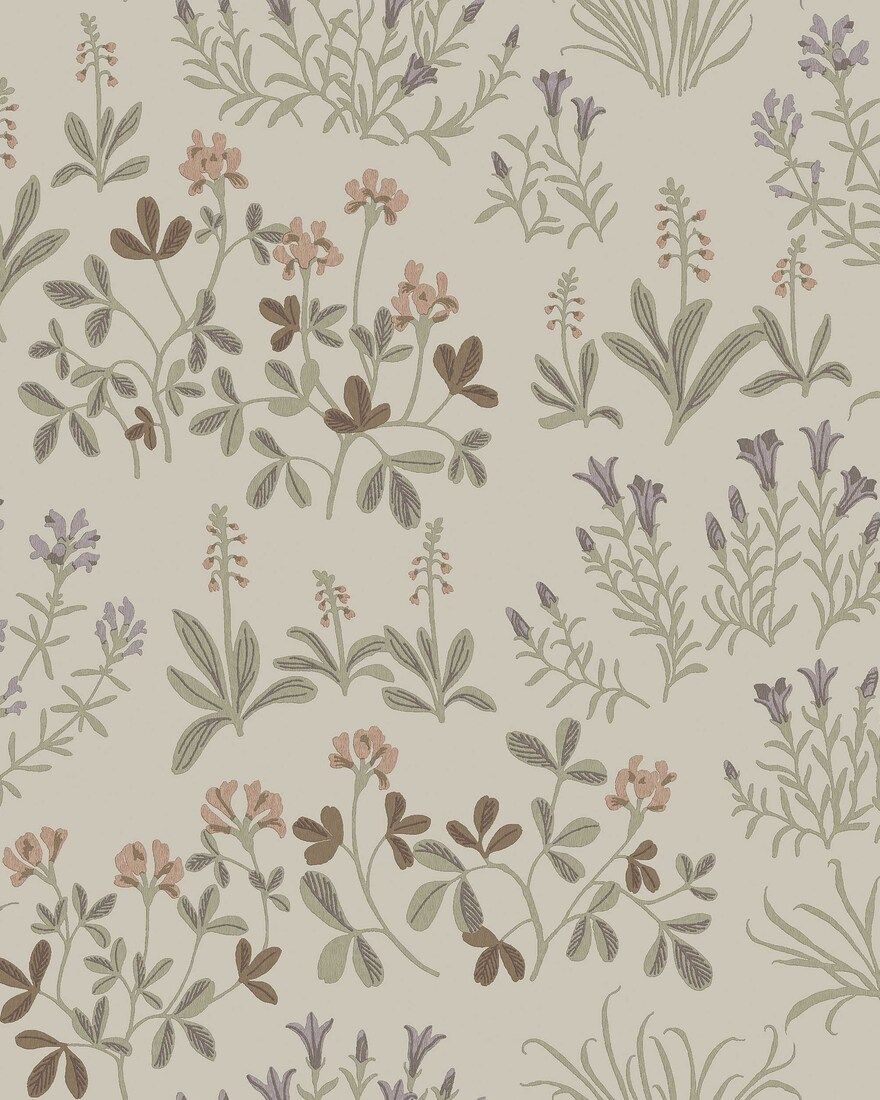 5804 Noras Äng Multi and Beige Wallpaper by Boråstapeter