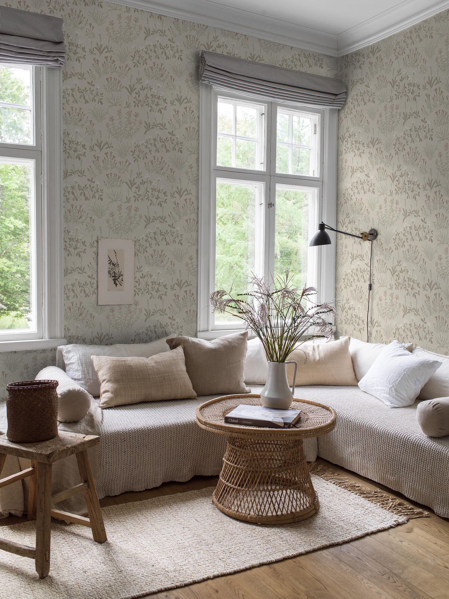 5805 Noras Äng Beige and Multi Wallpaper by Boråstapeter