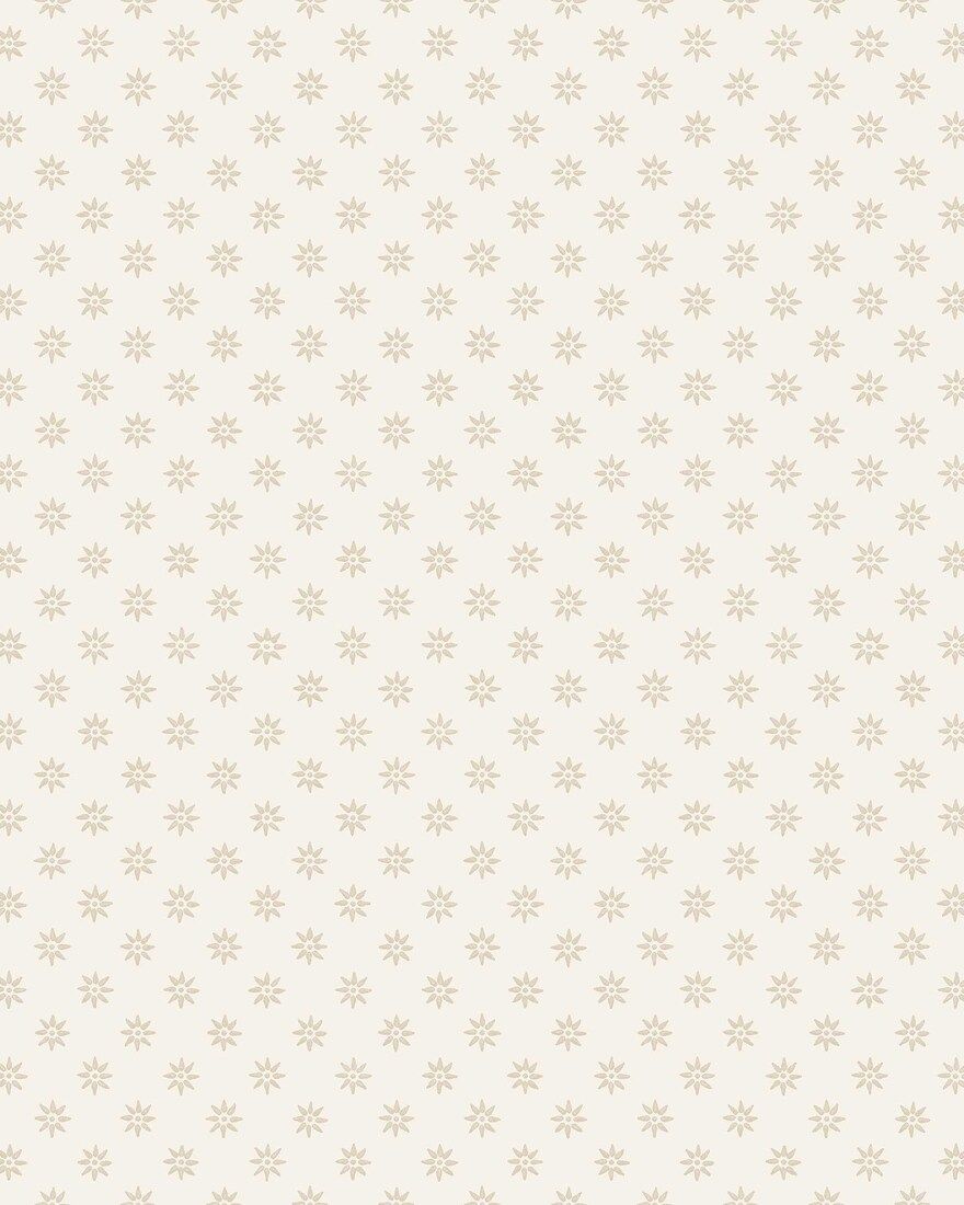 5807 Skogsstjärna Beige and White Wallpaper by Boråstapeter