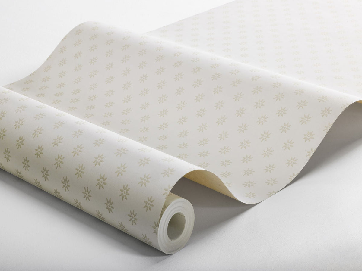 5807 Skogsstjärna Beige and White Wallpaper by Boråstapeter