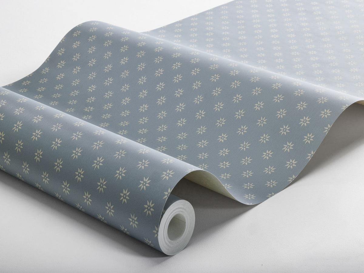 5808 Skogsstjärna Blue and Beige Wallpaper by Boråstapeter