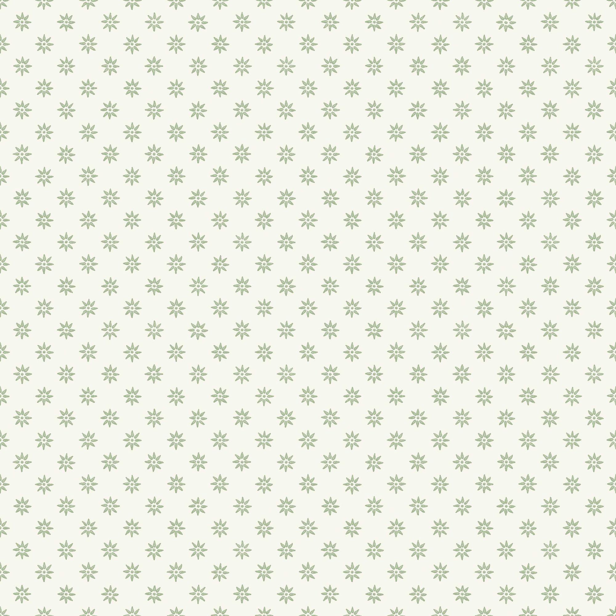 5809 Skogsstjärna Green and White Wallpaper by Boråstapeter