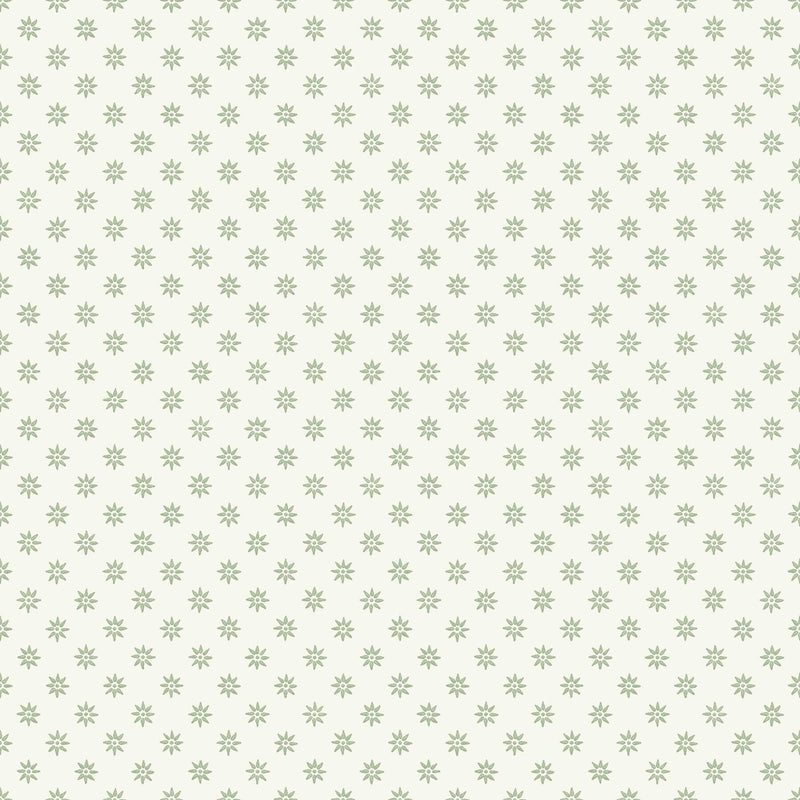 5809 Skogsstjärna Green and White Wallpaper by Boråstapeter