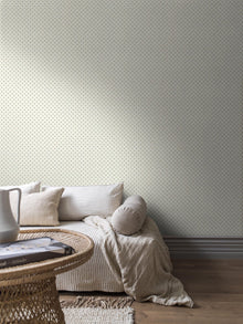 5809 Skogsstjärna Green and White Wallpaper by Boråstapeter