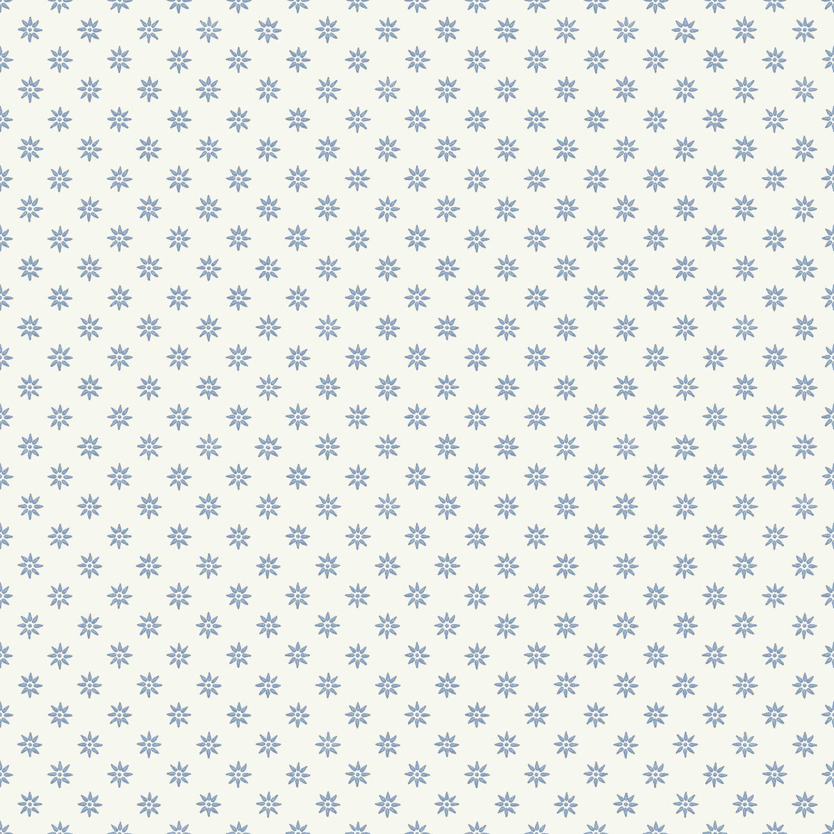 Skogsstjärna Blue and White Nordic Folk Wallpaper by Boråstapeter (Batch 250613)