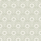 5811 Nyponros Green and White Wallpaper by Boråstapeter