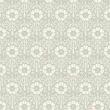 5811 Nyponros Green and White Wallpaper by Boråstapeter
