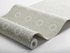 5811 Nyponros Green and White Wallpaper by Boråstapeter
