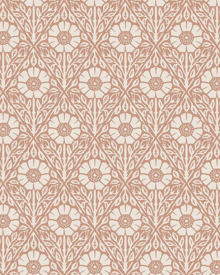 5812 Nyponros Red and White Wallpaper by Boråstapeter