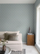 5813 Nyponros Blue and Grey Wallpaper by Boråstapeter