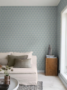 5813 Nyponros Blue and Grey Wallpaper by Boråstapeter