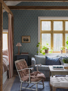 5813 Nyponros Blue and Grey Wallpaper by Boråstapeter