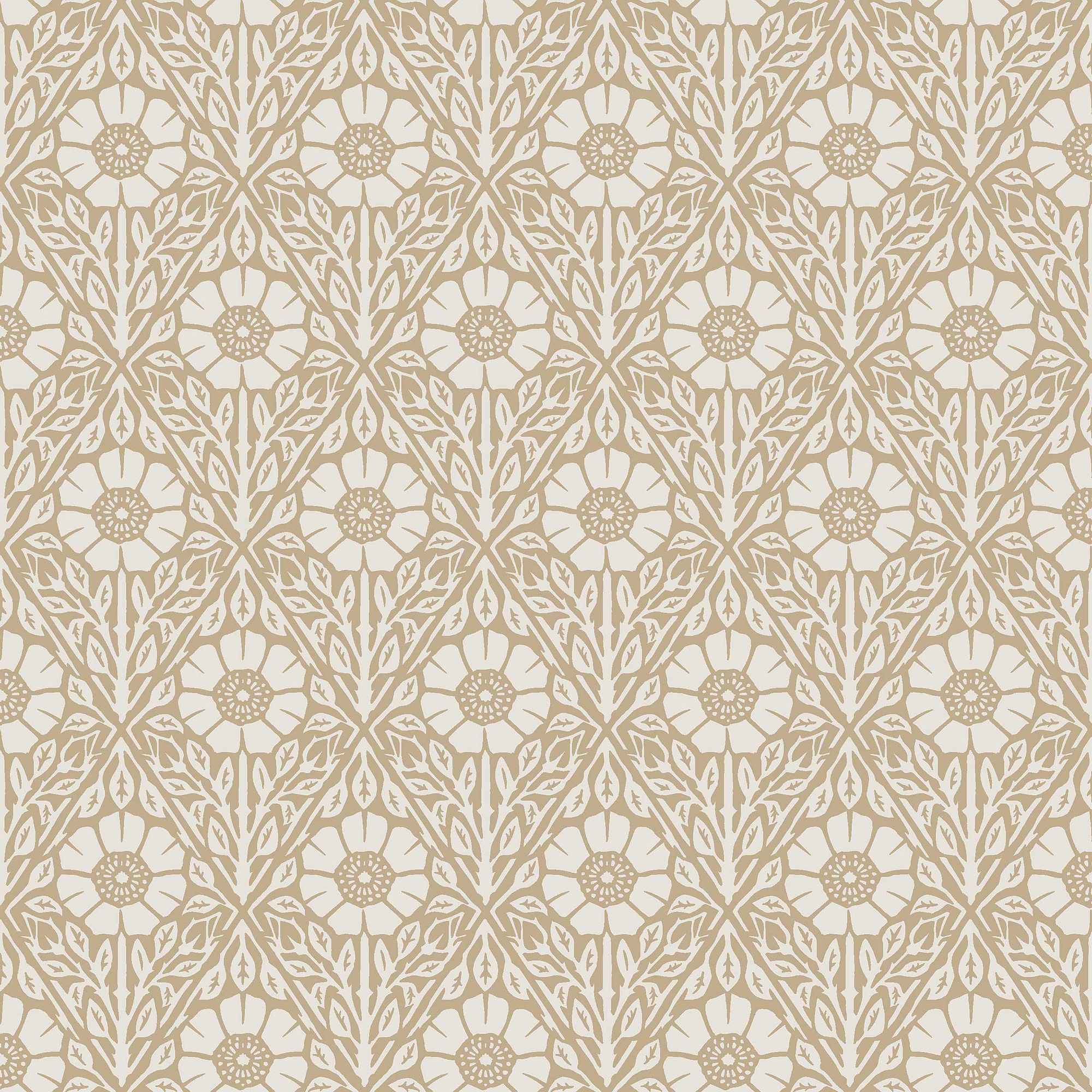 5814 Nyponros Brown and Beige Wallpaper by Boråstapeter