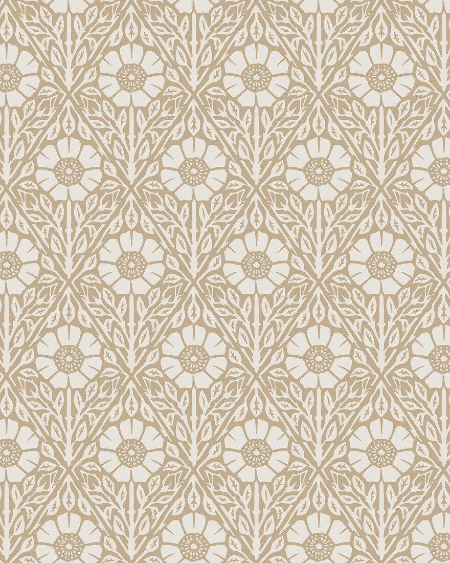 5814 Nyponros Brown and Beige Wallpaper by Boråstapeter