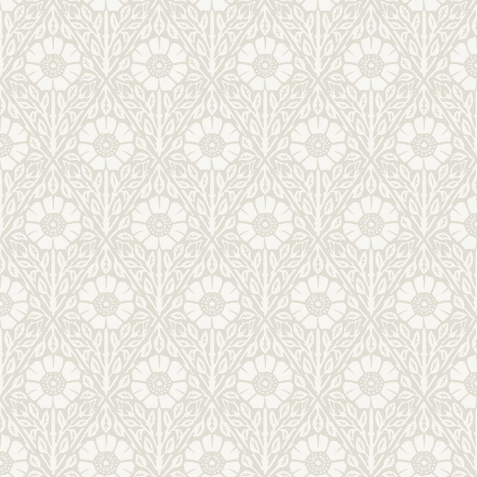 5815 Nyponros Grey and White Wallpaper by Boråstapeter