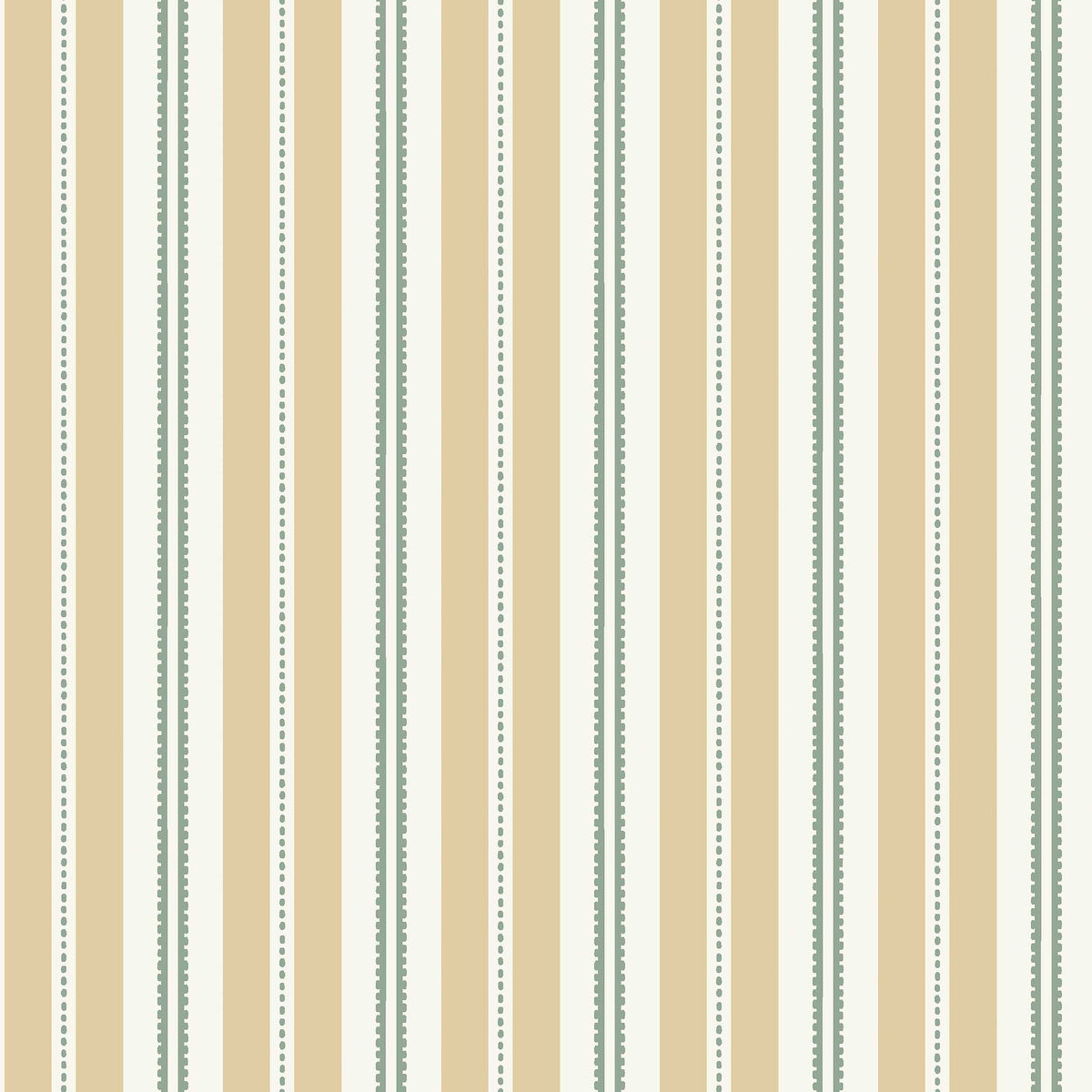 Hedda Yellow and Green Nordic Folk Wallpaper by Boråstapeter