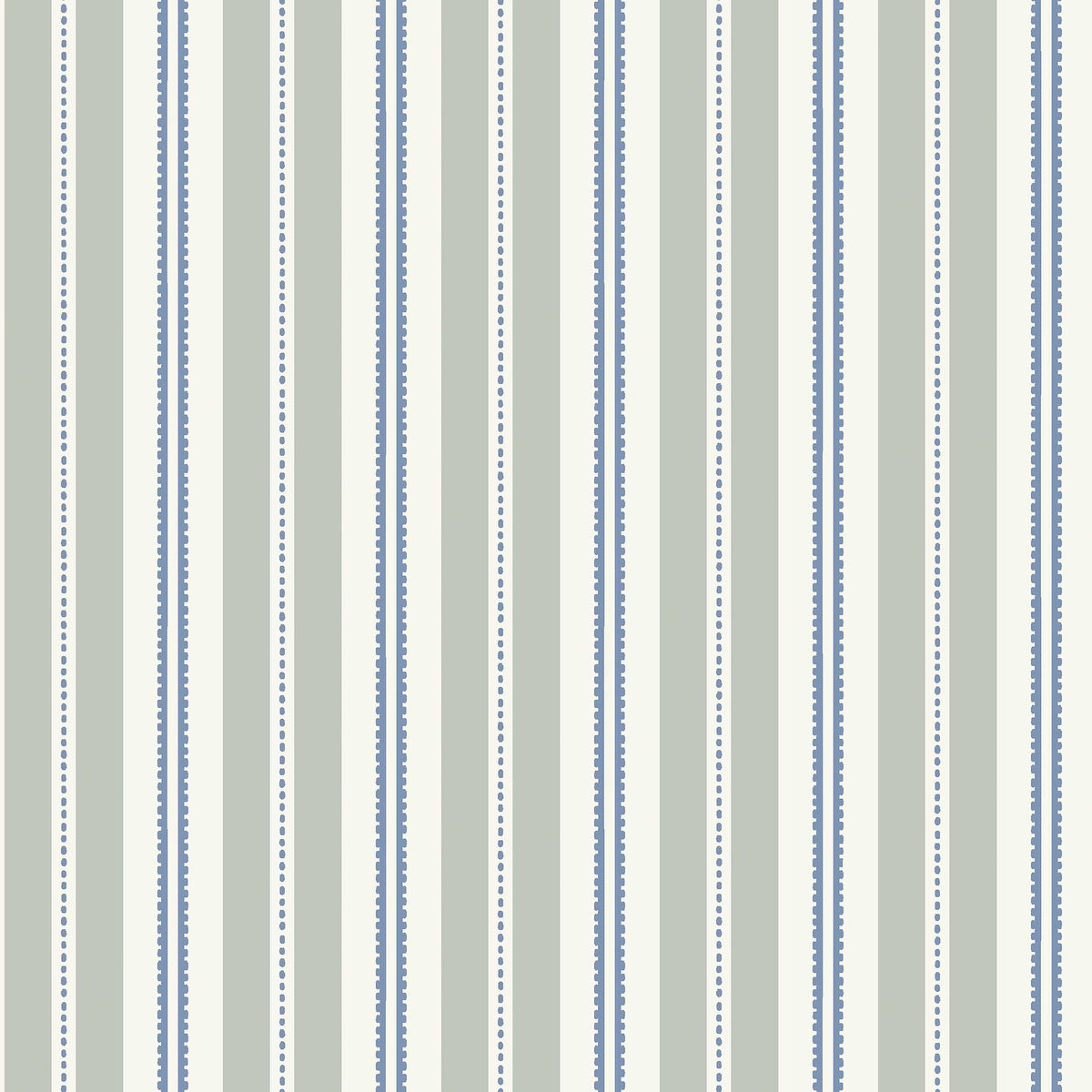 Hedda Green and Blue Nordic Folk Wallpaper by Boråstapeter