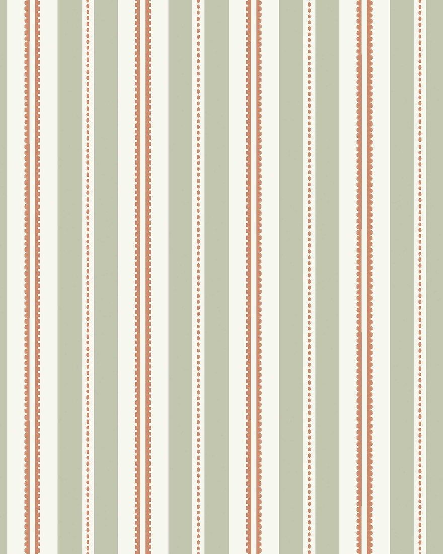 5819 Hedda Green and Red Wallpaper by Boråstapeter