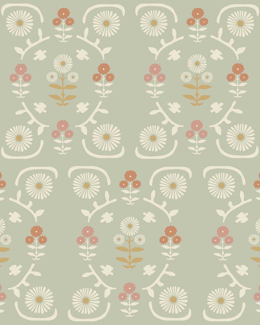 5820 Isolde Green and Multi Wallpaper by Boråstapeter