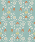 Isolde Blue and Multi Nordic Folk Wallpaper by Boråstapeter